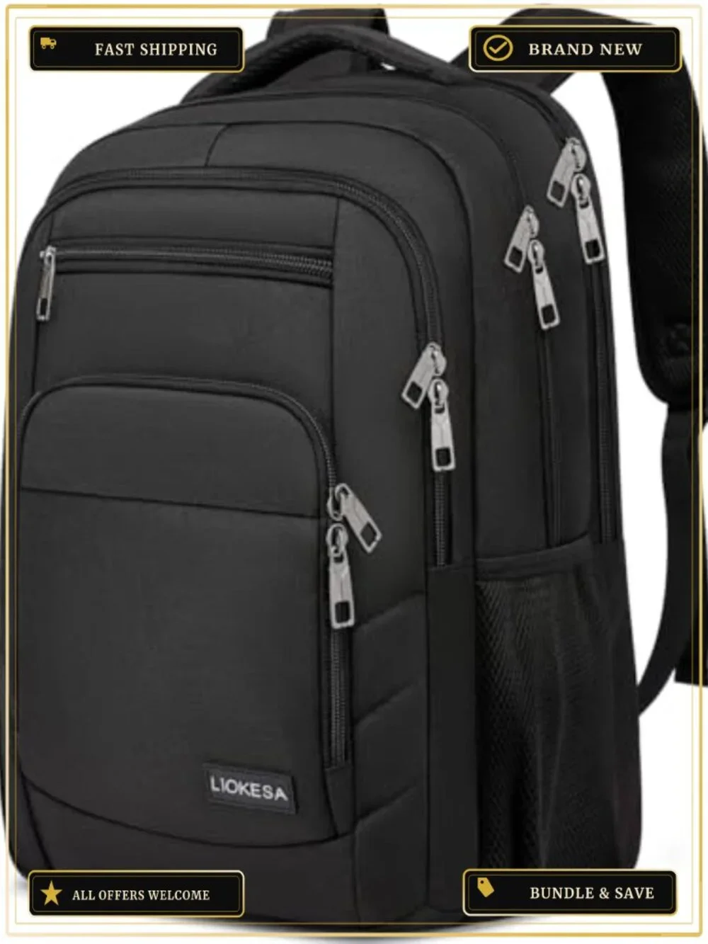 Large Capacity Travel Laptop Backpack with USB Port for Men Women College Work
